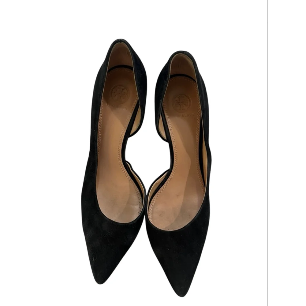 Tory Burch Size 10 Black Leather Suede Heels Shoes d'Orsay Pumps Women's